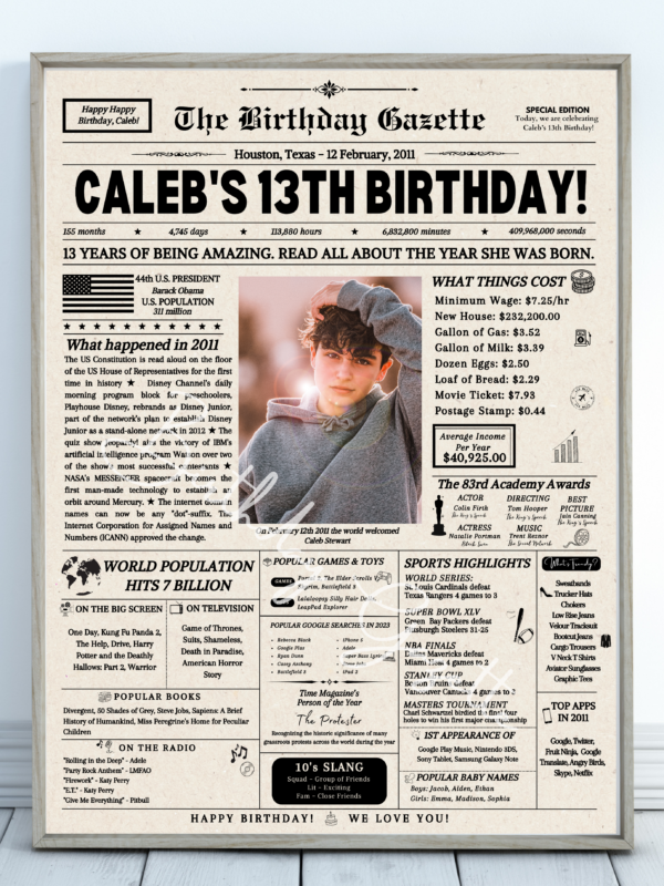 personalized birthday newspaper