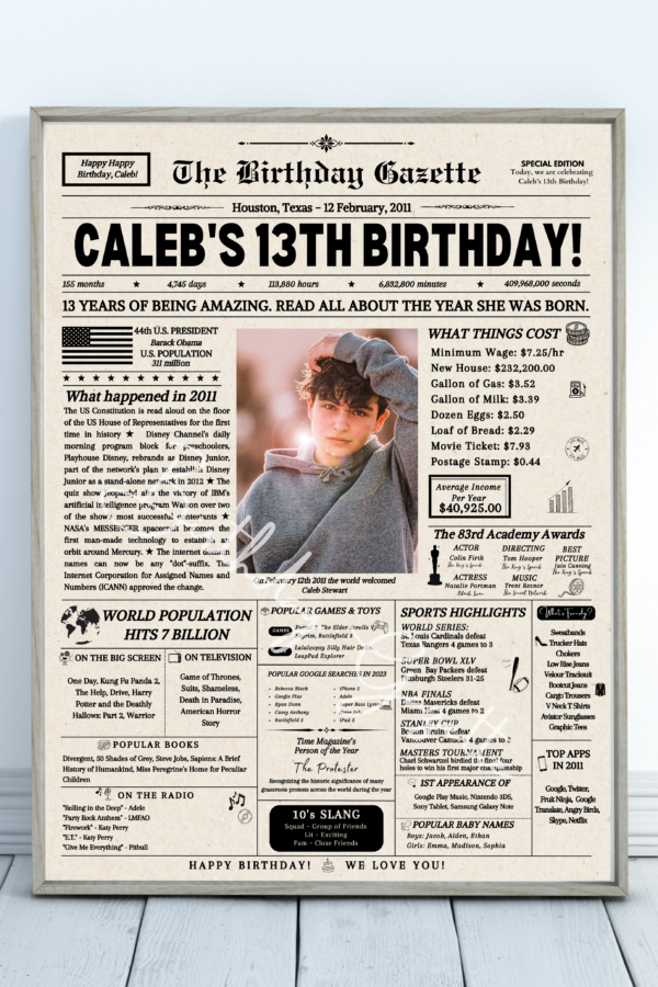 personalized birthday newspaper