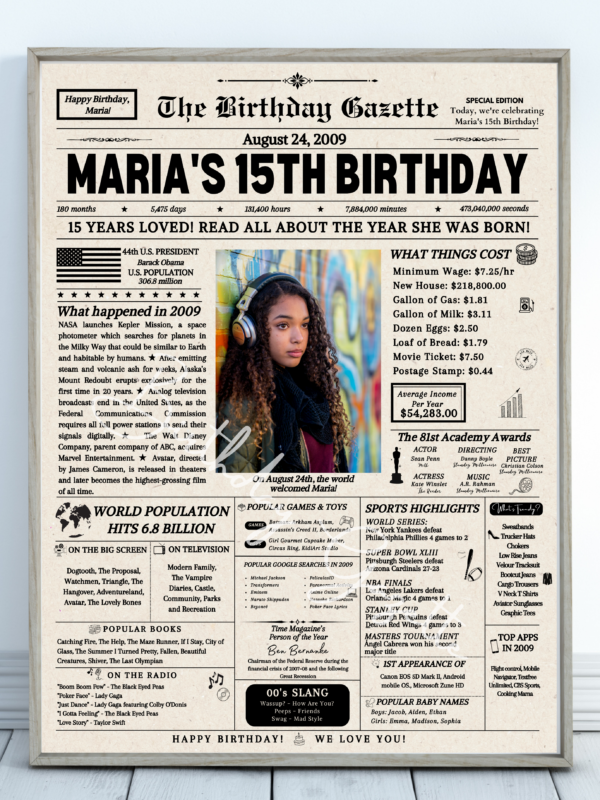 personalized birthday newspaper