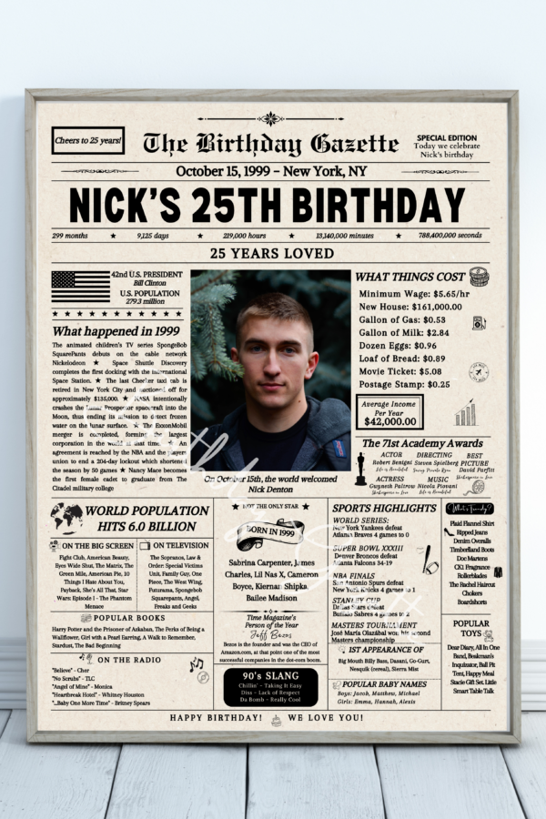 personalized birthday newspaper