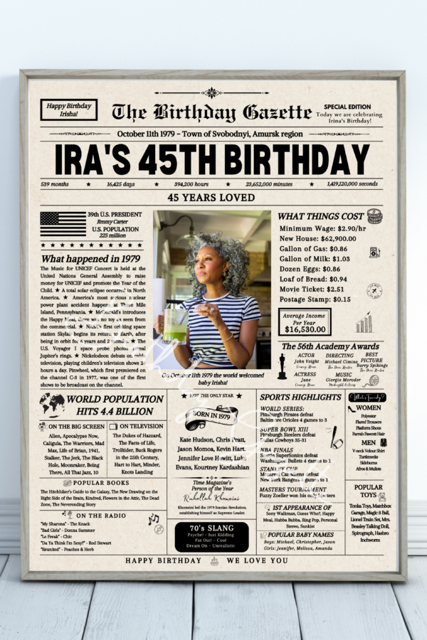 personalized birthday newspaper