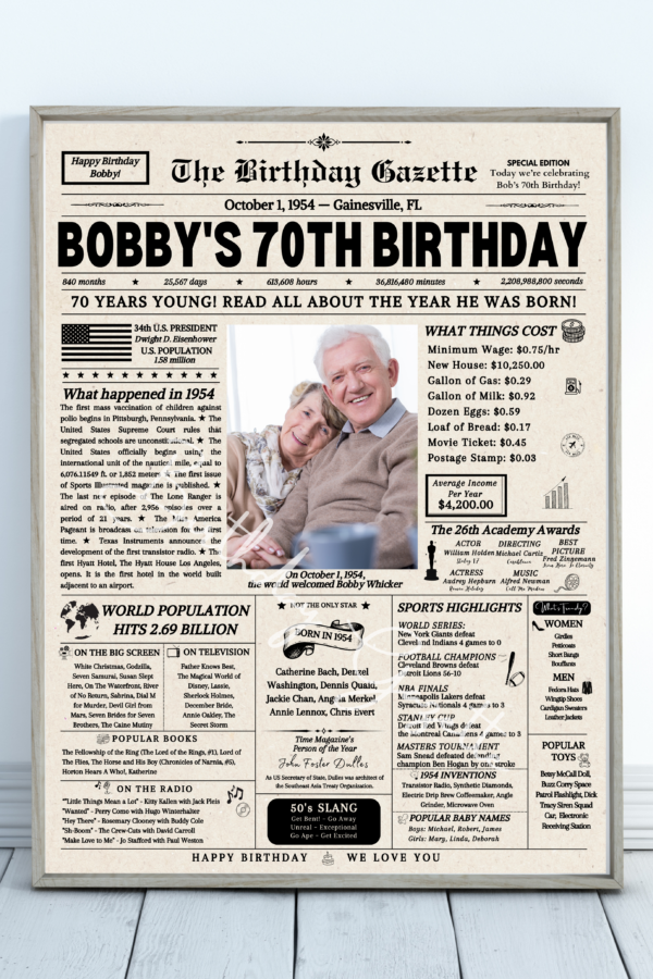 personalized birthday newspaper