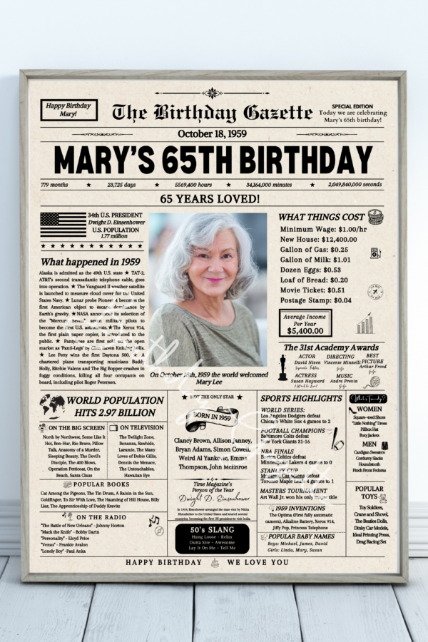 personalized birthday newspaper