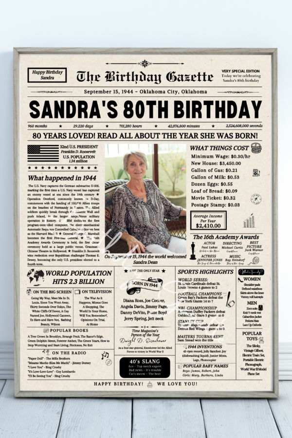 personalized birthday newspaper