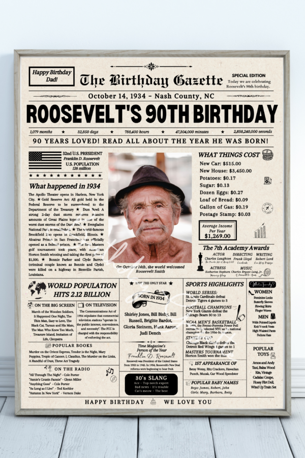 personalized birthday newspaper