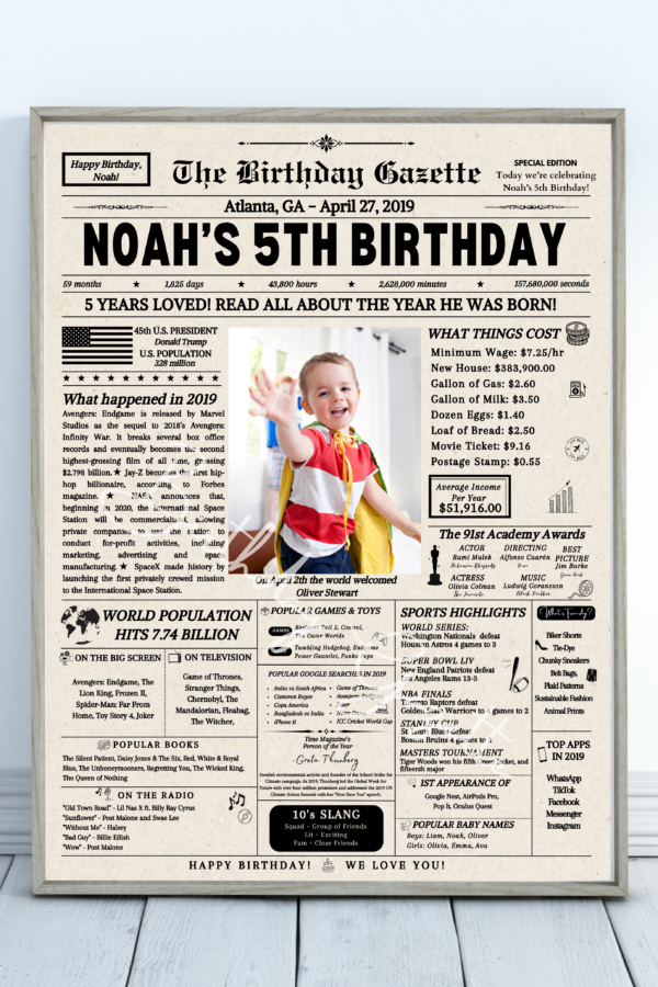 personalized birthday newspaper