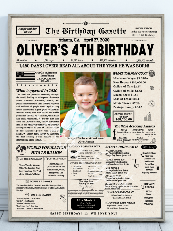 personalized birthday newspaper