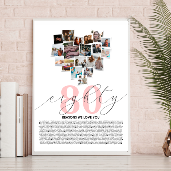 80 reasons why we love you print