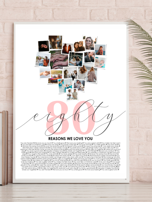 80 reasons why we love you print