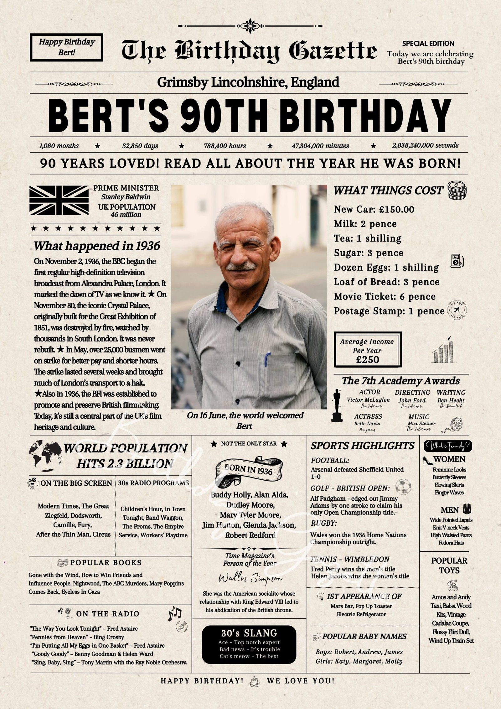 90th Birthday Newspaper UK 90th Birthday Newspaper UK