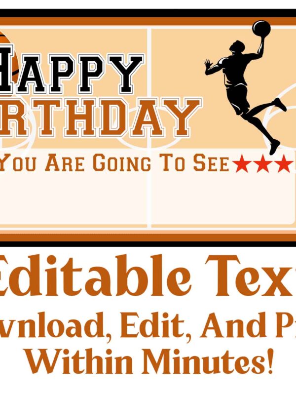 Basketball Ticket For Birthday Print From Home