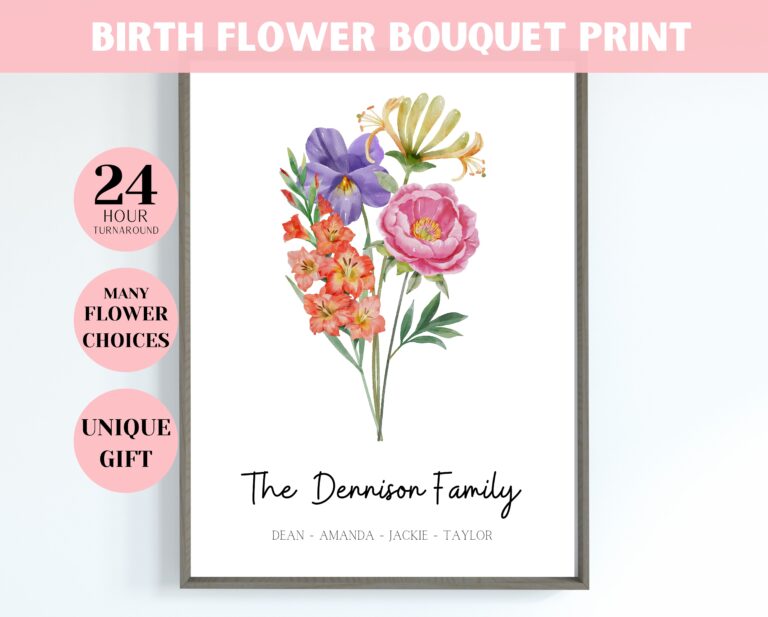 Custom Birth Flower Print