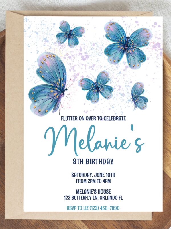 butterfly birthday invitation