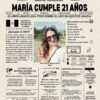 21st Birthday Newspaper Customized Mexico