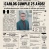 25th Birthday Newspaper Customized Mexico