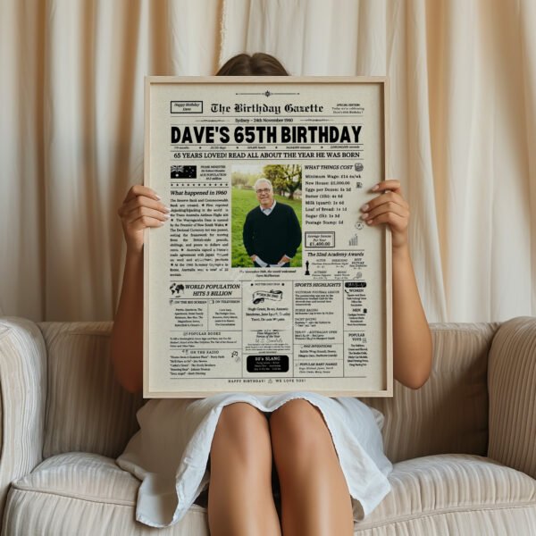 65th Birthday Newspaper Australia