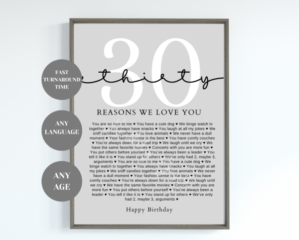 Reasons we love you print