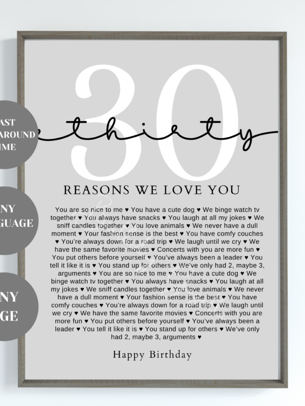 Reasons we love you print