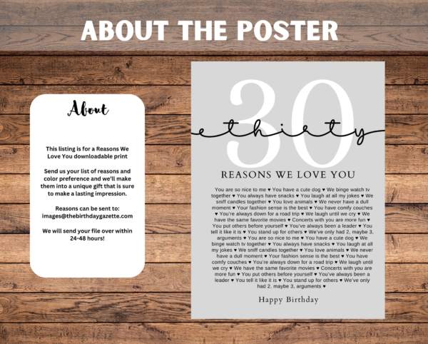 Reasons we love you print