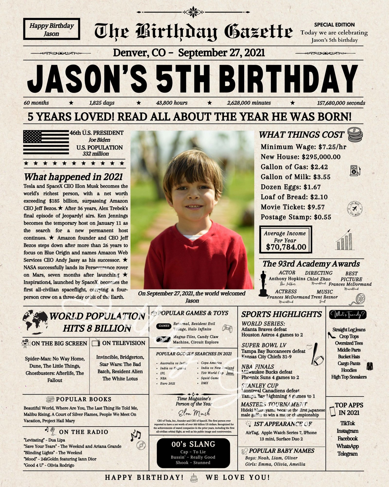 5th birthday newspaper 5th birthday newspaper