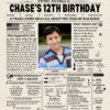 12th Birthday Newspaper