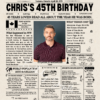 45th Birthday Newspaper Canada