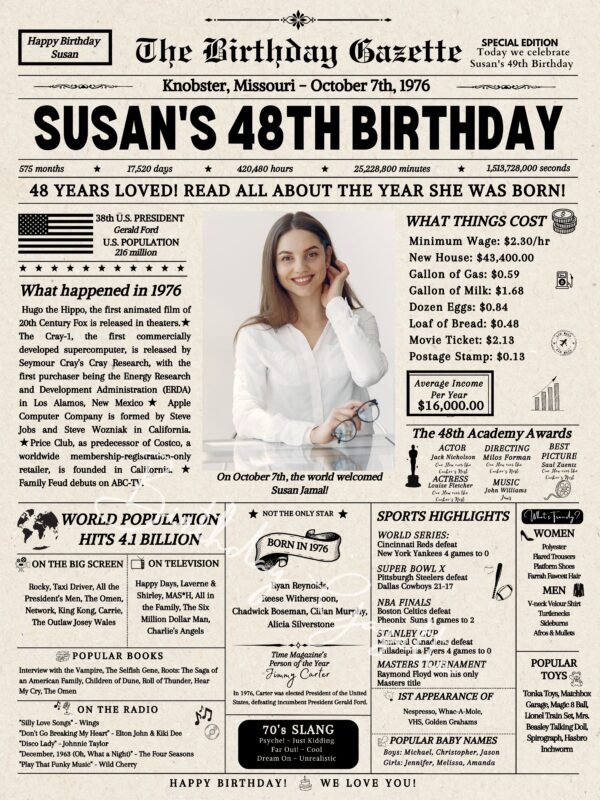 48th birthday newspaper usa