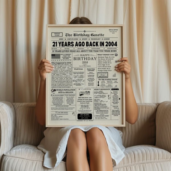 21st birthday gift ideas, 21st birthday newspaper