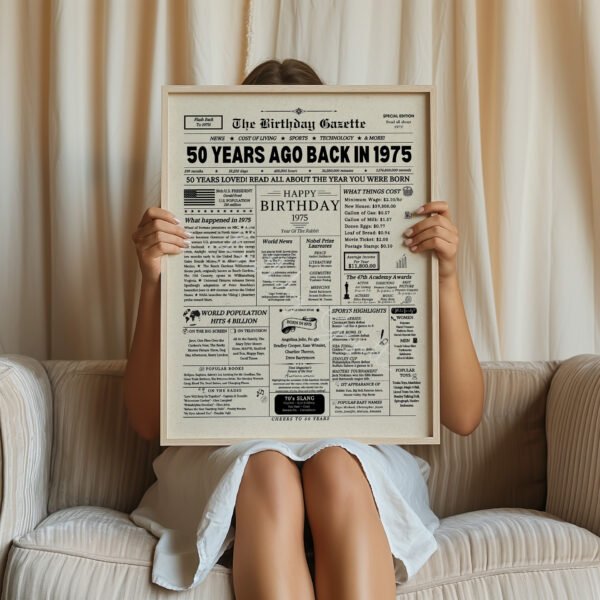 50th birthday gift ideas, 50th birthday newspaper