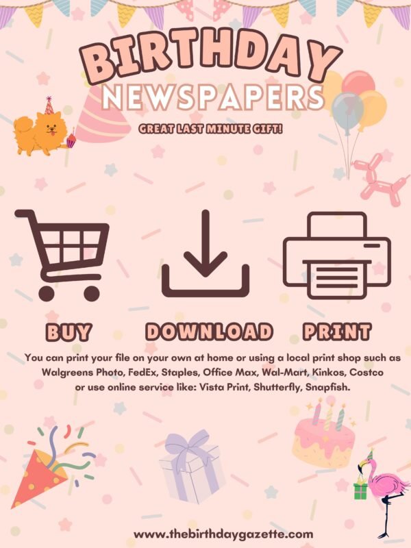 birthday newspaper download, cheap birthday gifts