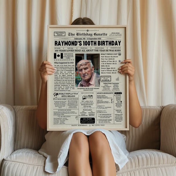 100th Birthday Newspaper Customized Canada