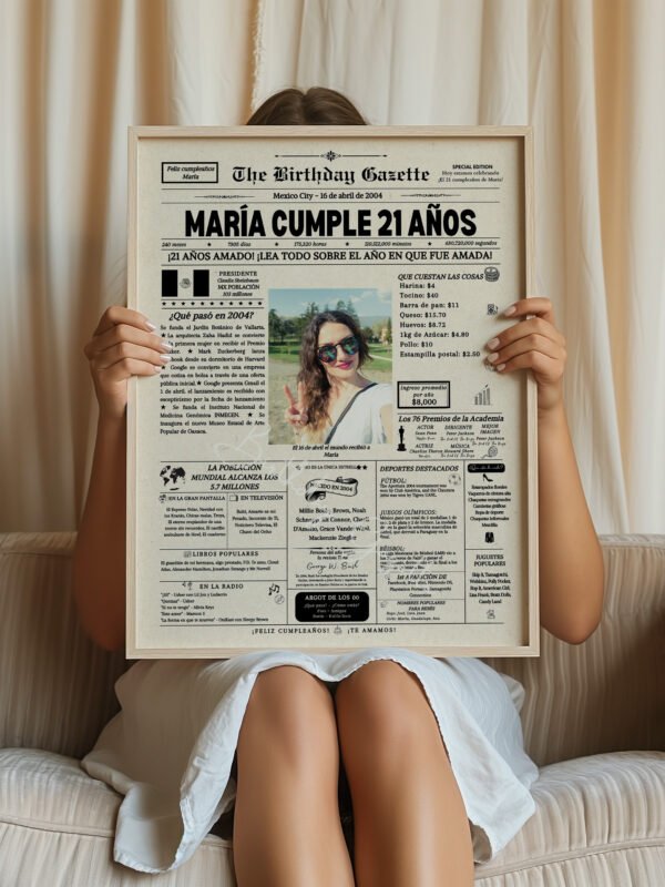 21st Birthday Newspaper Customized Mexico