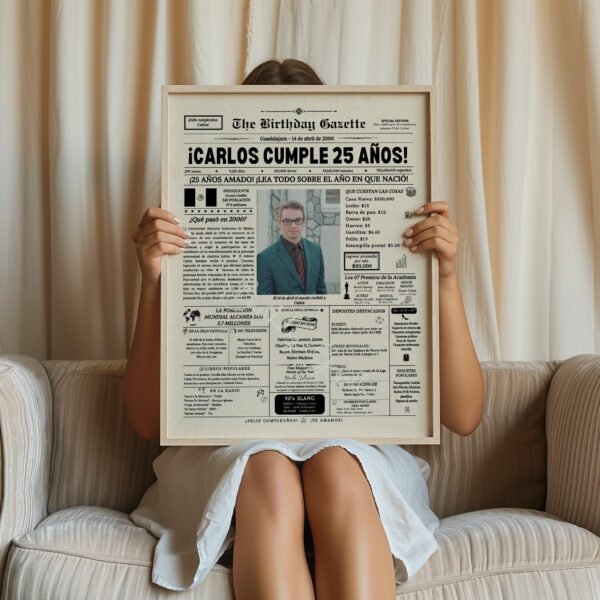 25th Birthday Newspaper Customized Mexico