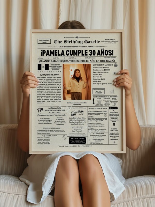 30th Birthday Newspaper Customized Mexico