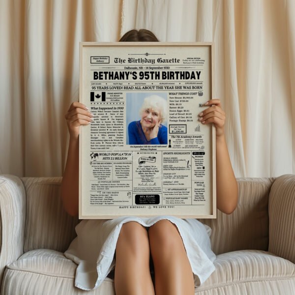 95th Birthday Newspaper Customized Canada