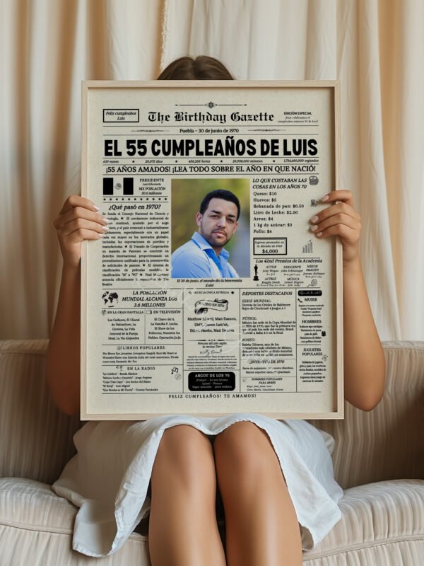 55th Birthday Newspaper Customized Mexico