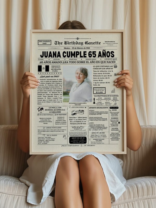 65th Birthday Newspaper Customized Mexico