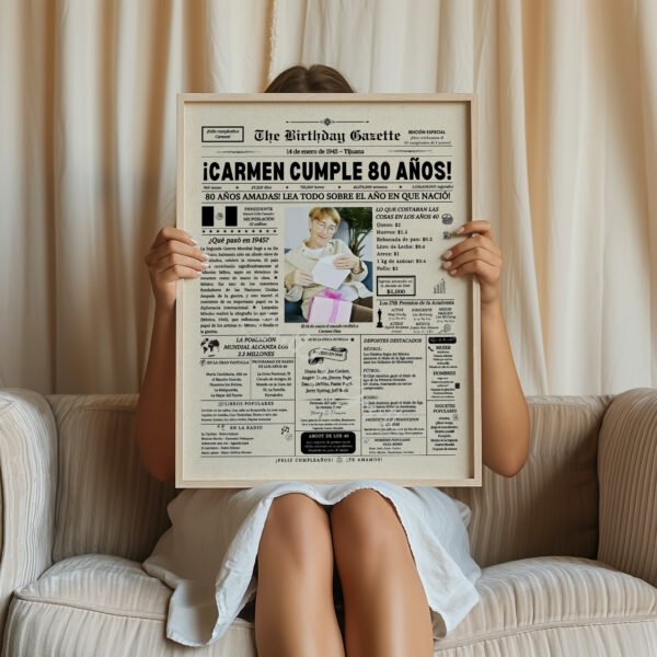 80th Birthday Newspaper Customized Mexico