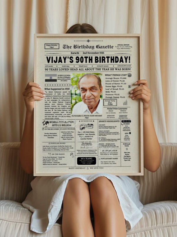 90th Birthday Newspaper India