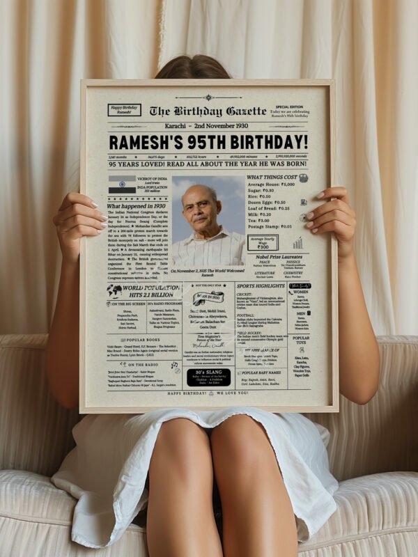 95th Birthday Newspaper India