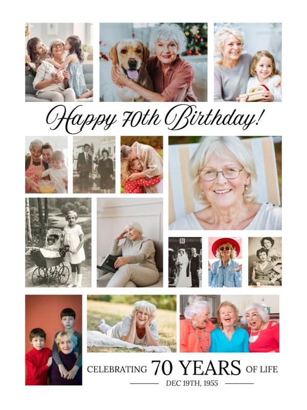70 Birthday Photo Collage