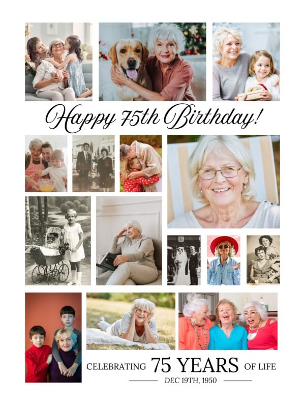 75 Birthday Photo Collage