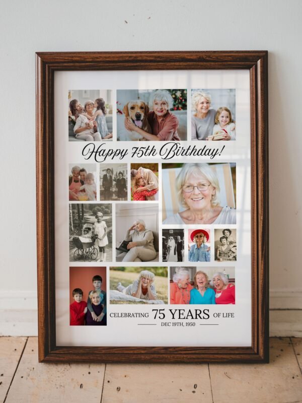 75 Birthday Photo Collage