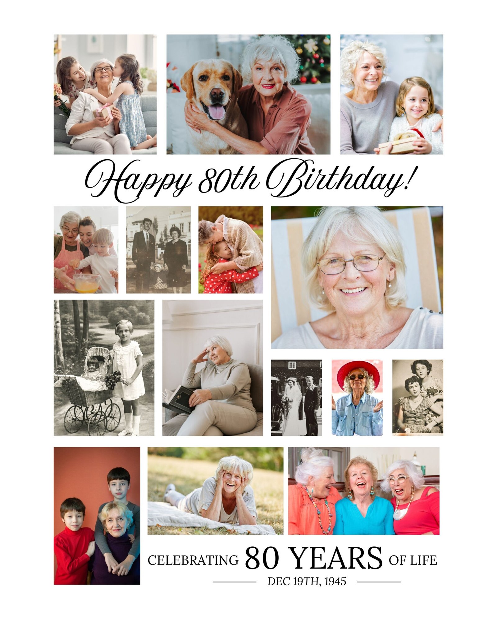 80th Birthday Photo Collage 80th Birthday Photo Collage