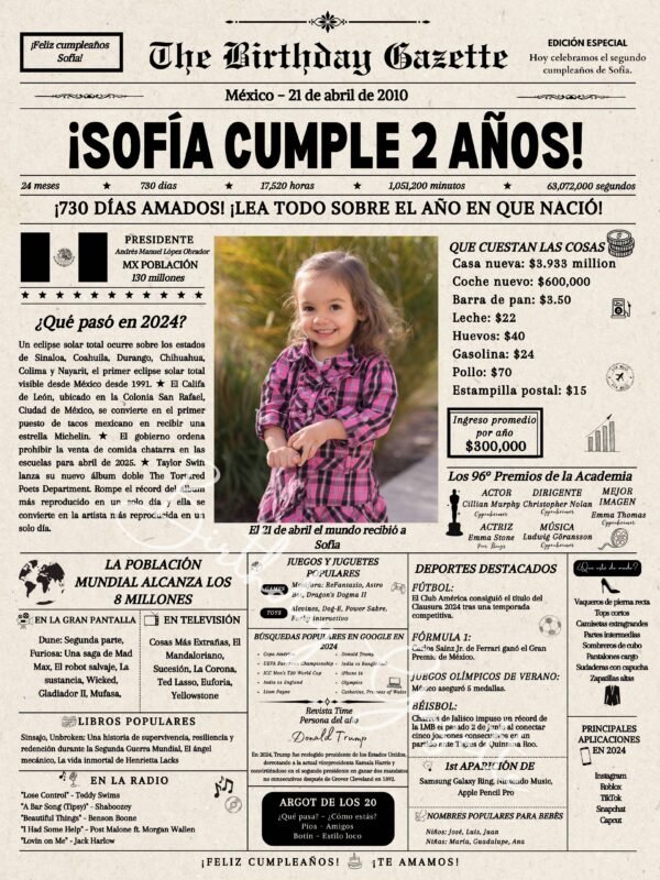 2nd Birthday Newspaper Mexico